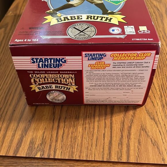 😊3/$30 Starting Lineup Cooperstown Collection Babe Ruth NIB Collectable item - Picture 2 of 9